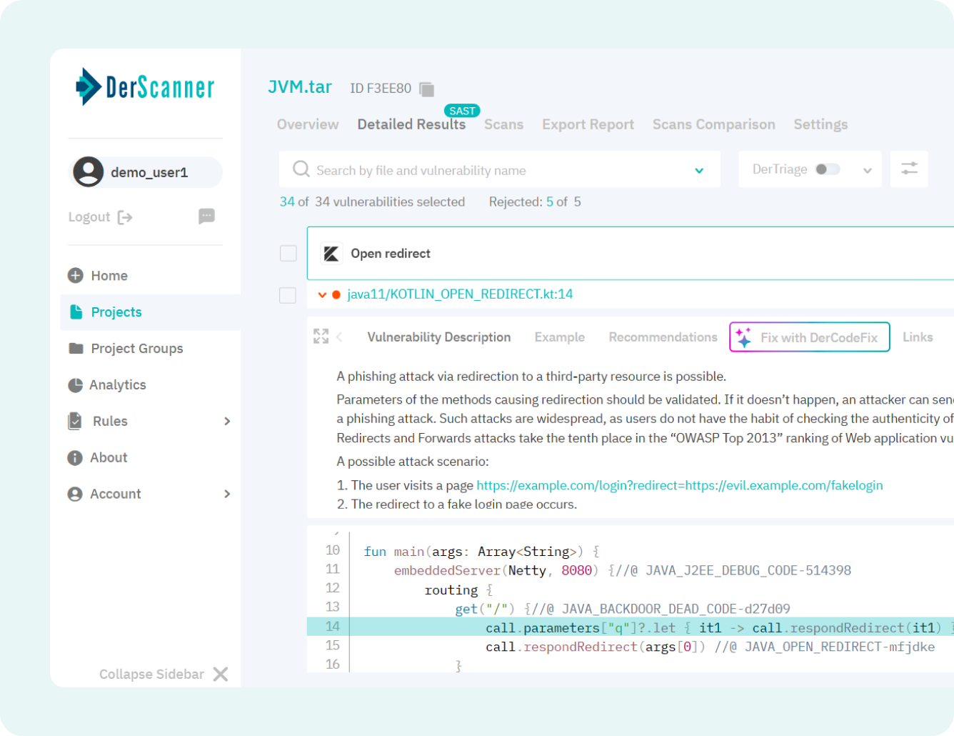 Интерфейс DerScanner